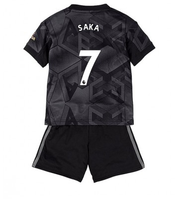 Arsenal Bukayo Saka #7 Bortedraktsett Barn 2022-23 Kortermet (+ Korte bukser)